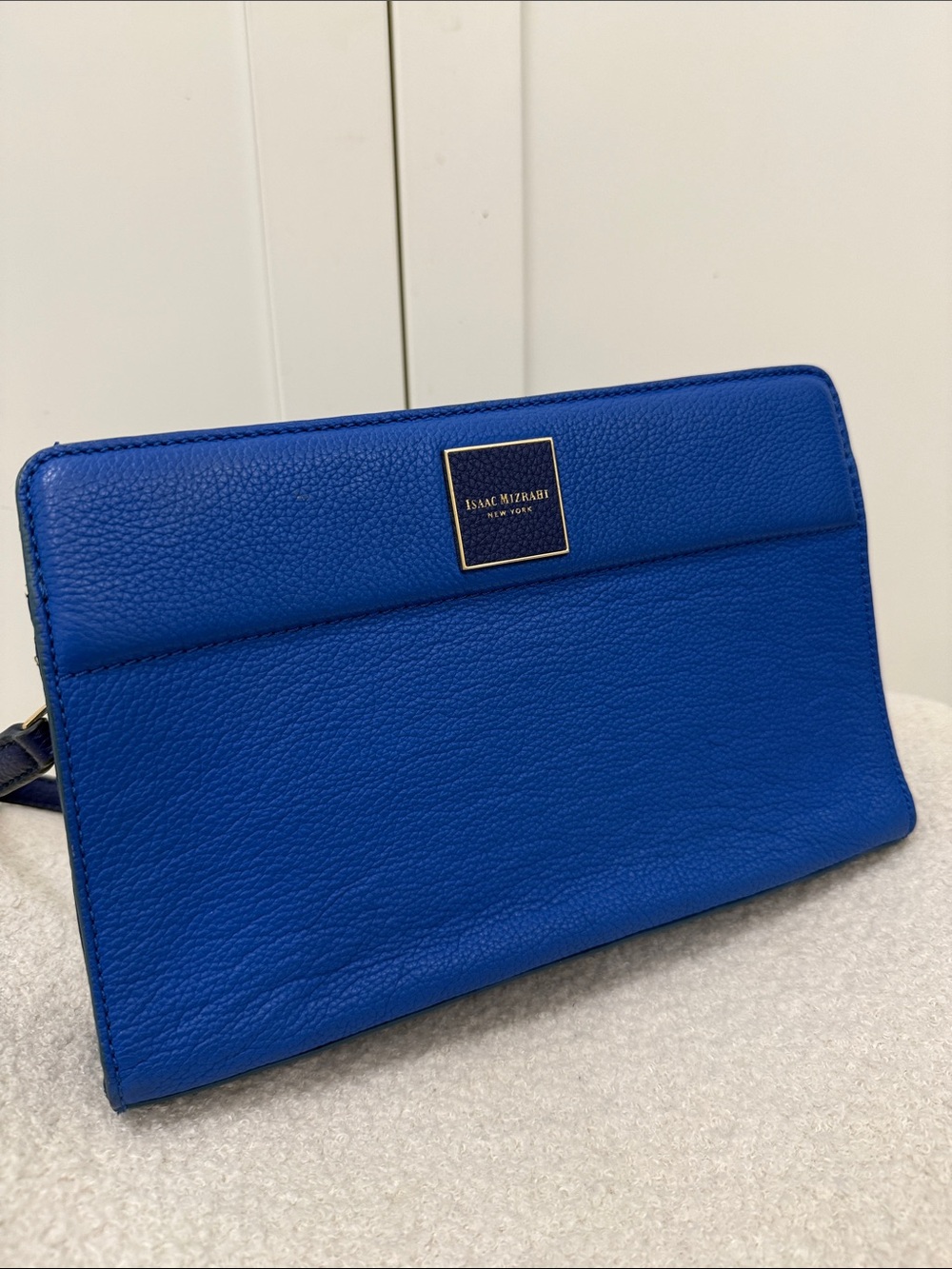 Isaac Mizrahi Royal Blue Leather Wristlet Clutch
